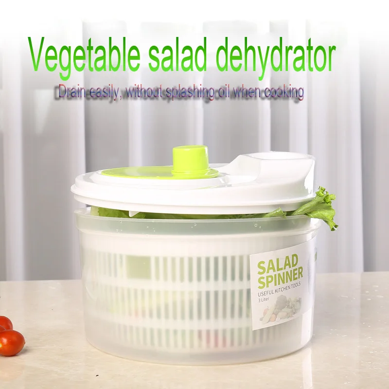 

5L Fruit Vegetable Dehydrator Drainer Salad Spinner Dehydration Basket Household Large Capacity Multifunctional Kitchen Tools