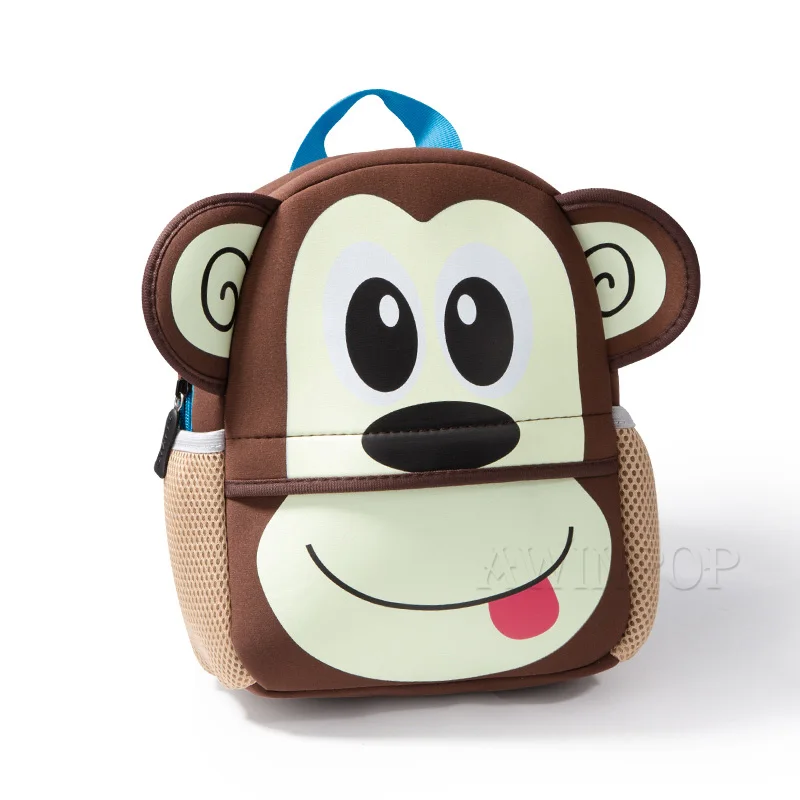 Школьный рюкзак для мальчиков и девочек, с 3d-изображением обезьяны, водонепроницаемый, с изображением животных