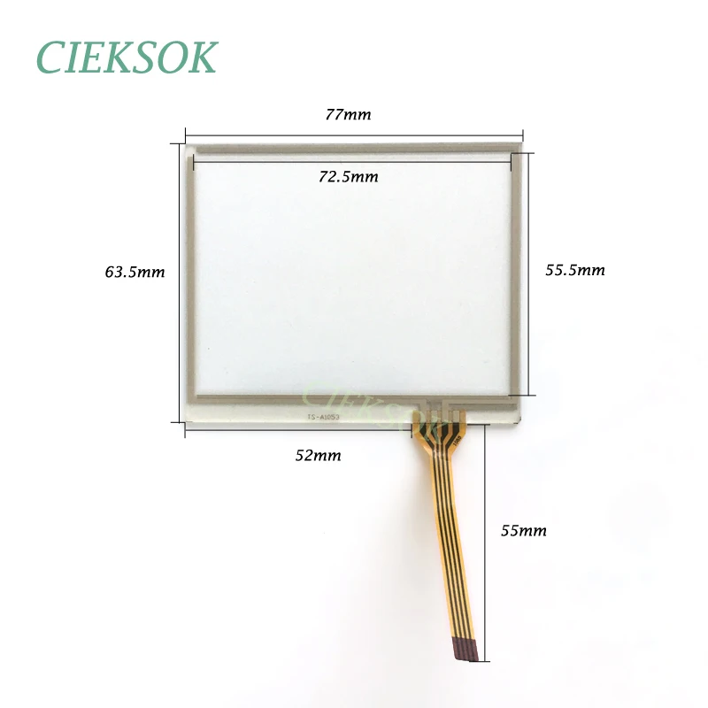 Дигитайзер для замены ЖК-экрана HannStar Tianma Innolux размером 3,5 дюйма для GPS DVD навигатора с сенсорным экраном 4 провода TS-A1053 размером 77x63,5 мм.