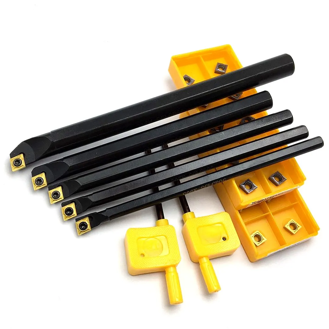 

S06K S07K S08K S10K S12M SCLCR06 Internal Turning Tool Holder +10PCS CCMT060204 Carbide Insert Lathe Parts Tool S06K-SCLCR06