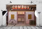 Ковбойский фон в западном стиле для фотосъемки с городом украшение для дня рождения детский душ реквизит для фотосъемки