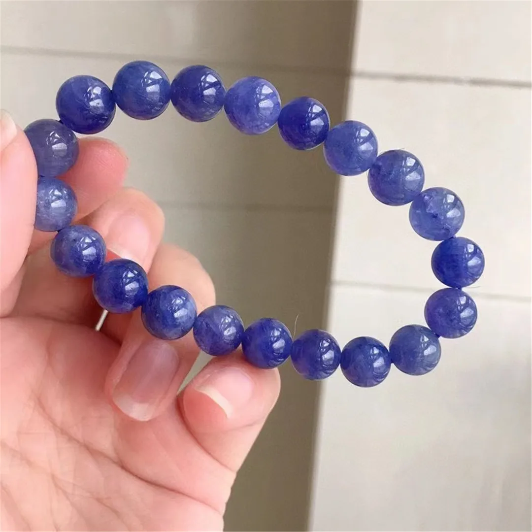 

9 мм натуральный синий фотоэлемент для женщин и мужчин, подарок на восстановление богатства, круглые бусины, кристалл, рейки, драгоценный ка...