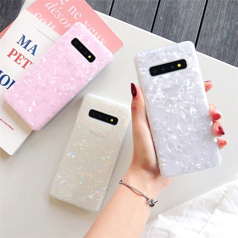 KEXIN Glitter Phone Case For Samsung S10 Plus Dream Shell Pattern Cases Galaxy S8 S9 Soft TPU Silicone Covers |