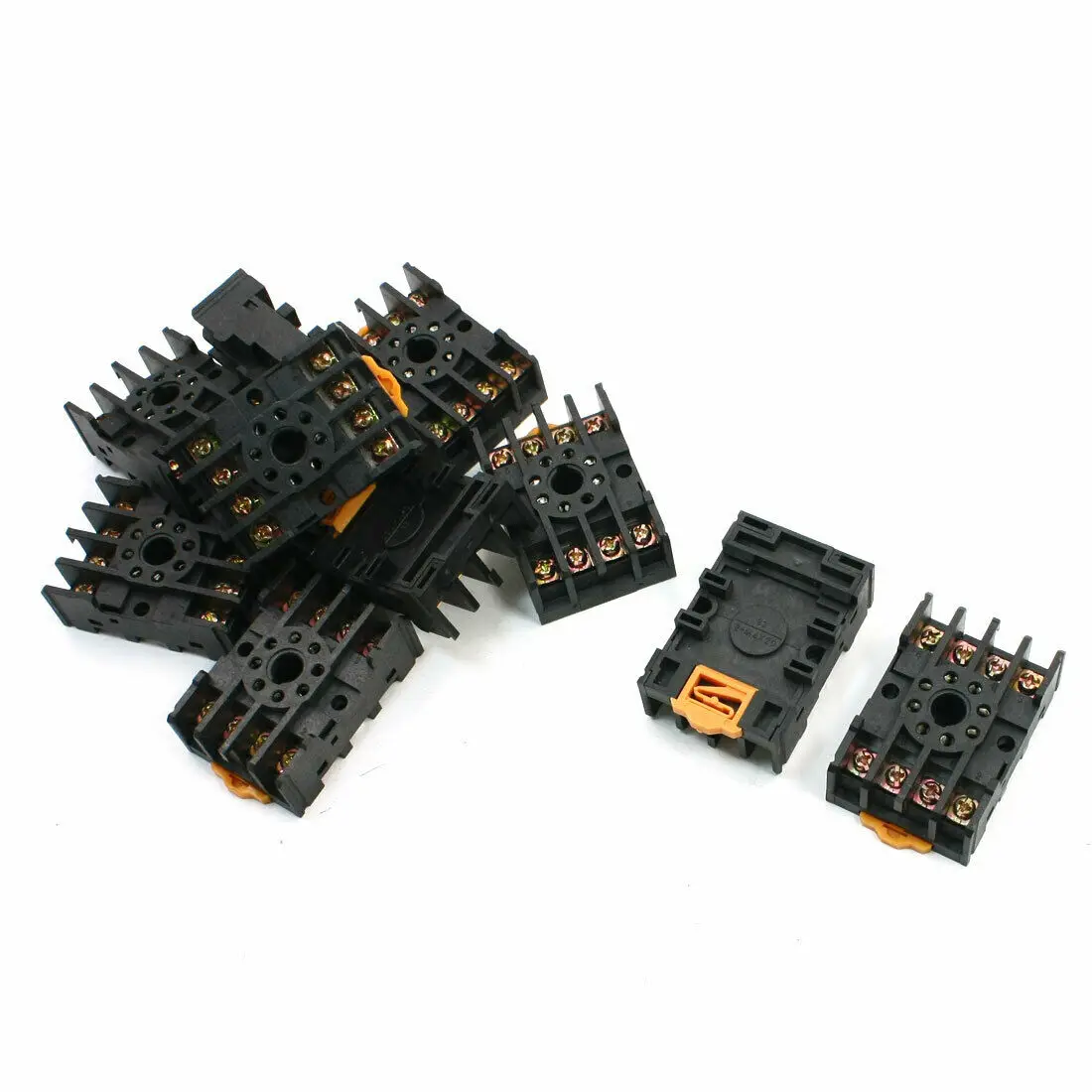 

10 Pcs PF-085A 10A 250VAC 8 Pin DIN Rail Mount MK2 Series Relay Socket Base