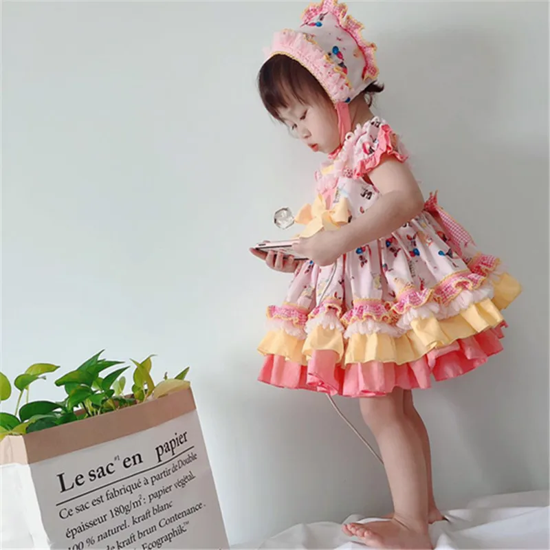 Summer 2020 Spain Kids Boutique Dress Baby Girl Frocks Infant Spanish Princess Ball Gown Birthday Wedding Party Outfit | Детская одежда