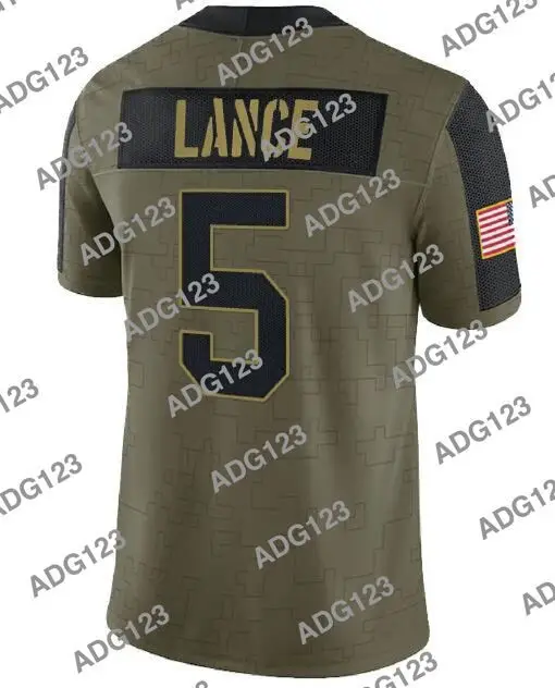 

embroidery San Francisco Men Trey Lance 2021 Salute To Service Limited Jersey