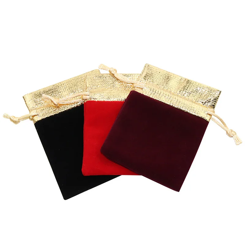 10pcs/lot Vintage Velvet Package Bags 7x9 10x12 12x15cm Wine Red Organza Drawstring Gift Wedding Jewelry Packaging Pouches | Дом и сад