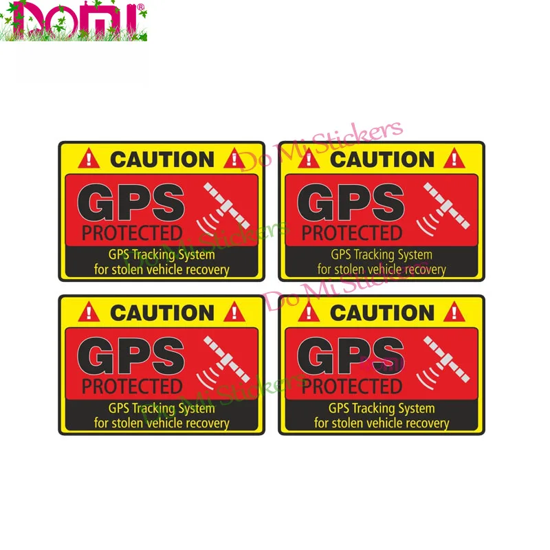 

4 X Warning Car Sticker Caution GPS Tracking System Protected Decal Waterproof Sunscreen Decal Motorcycles Decals PVC Quality