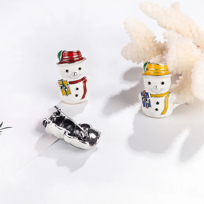 Рождественский подарок на Новый год эмалированная красная и белая Милая брошь