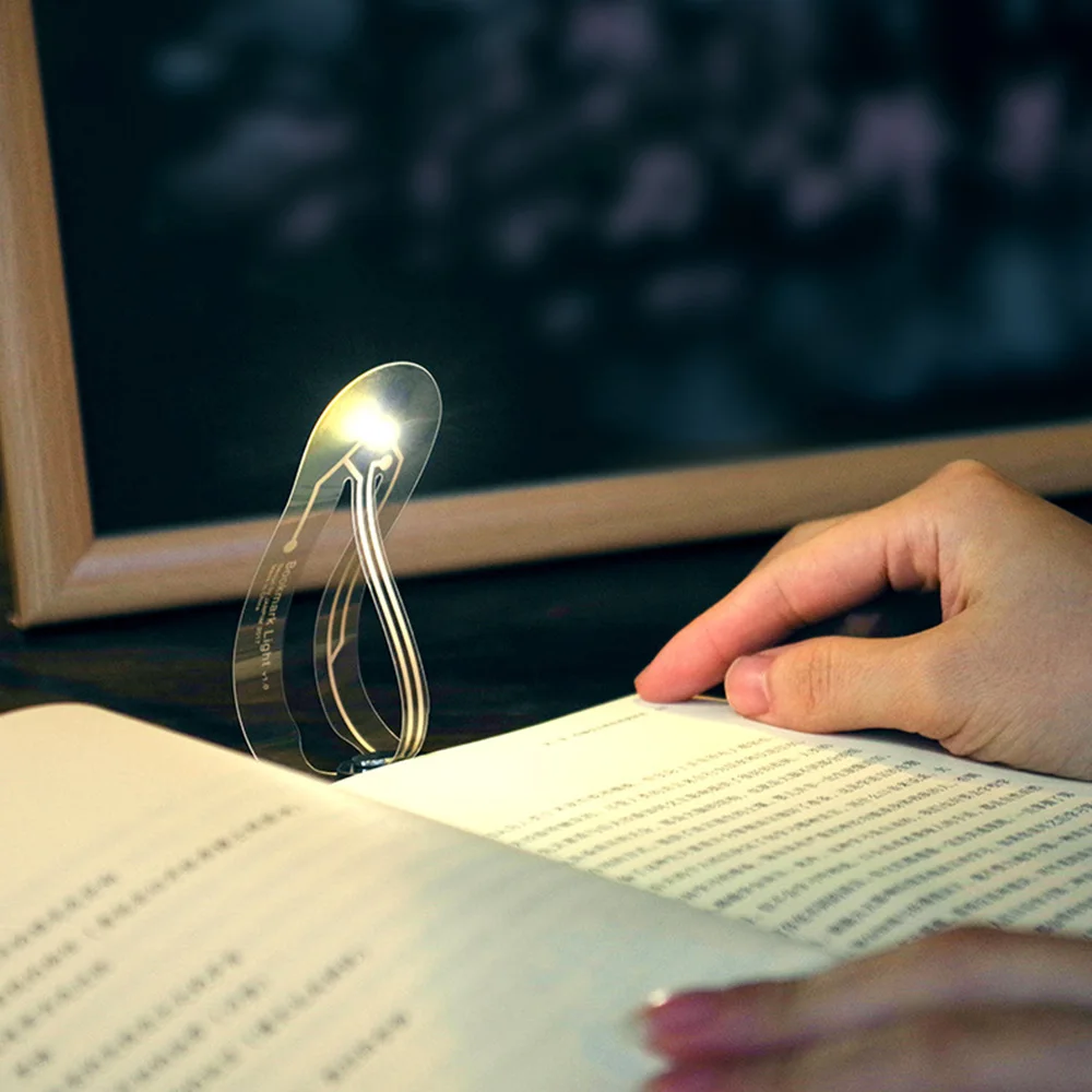 Миниатюрная портативная светодиодная книга с ярлыками и кнопками закладка для