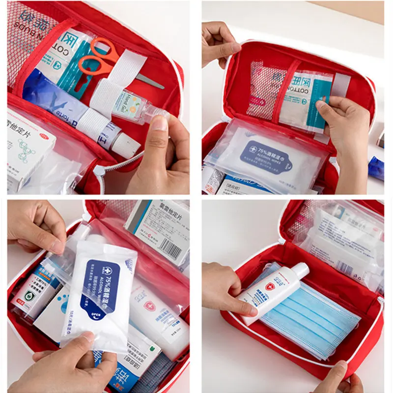 

High Capacity Empty Treatment Medical Bag First Aid Kits Home Office School Outdoor Camping Traveling Rescue Emergency Use