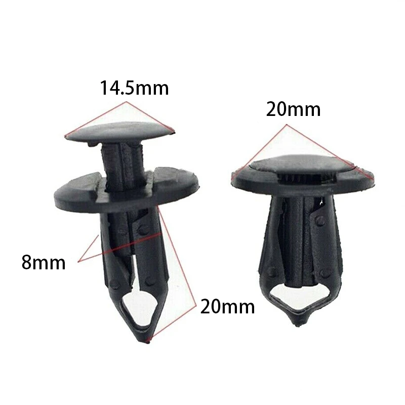 

100Pcs 8mm Hole Plastic Rivets Fastener Push Clips Clip for Car Auto Fender