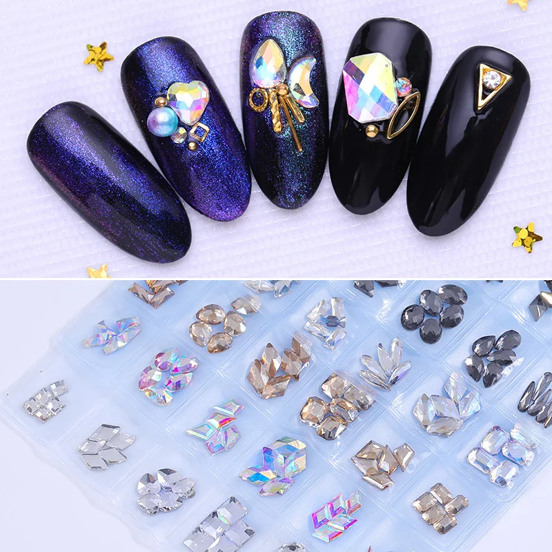 3d-стразы для ногтей с плоской спинкой неправильный маркиз Капля воды украшения