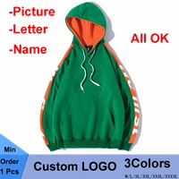 dropshipping custom logo hoodies women men diy logo text photo pullover sweatshirt with pocket letter hop hip party streetwear