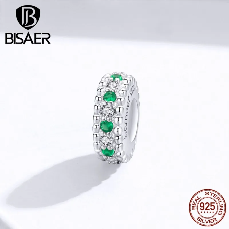 

Женские серебряные бусины из серебра 925 пробы, с зеленым фианитом