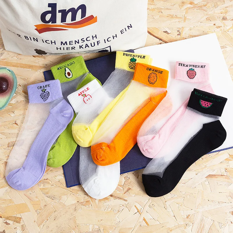 HYRAX Цветочные носки кружевные чулки с прозрачными подсолнухами дизайн для женщин