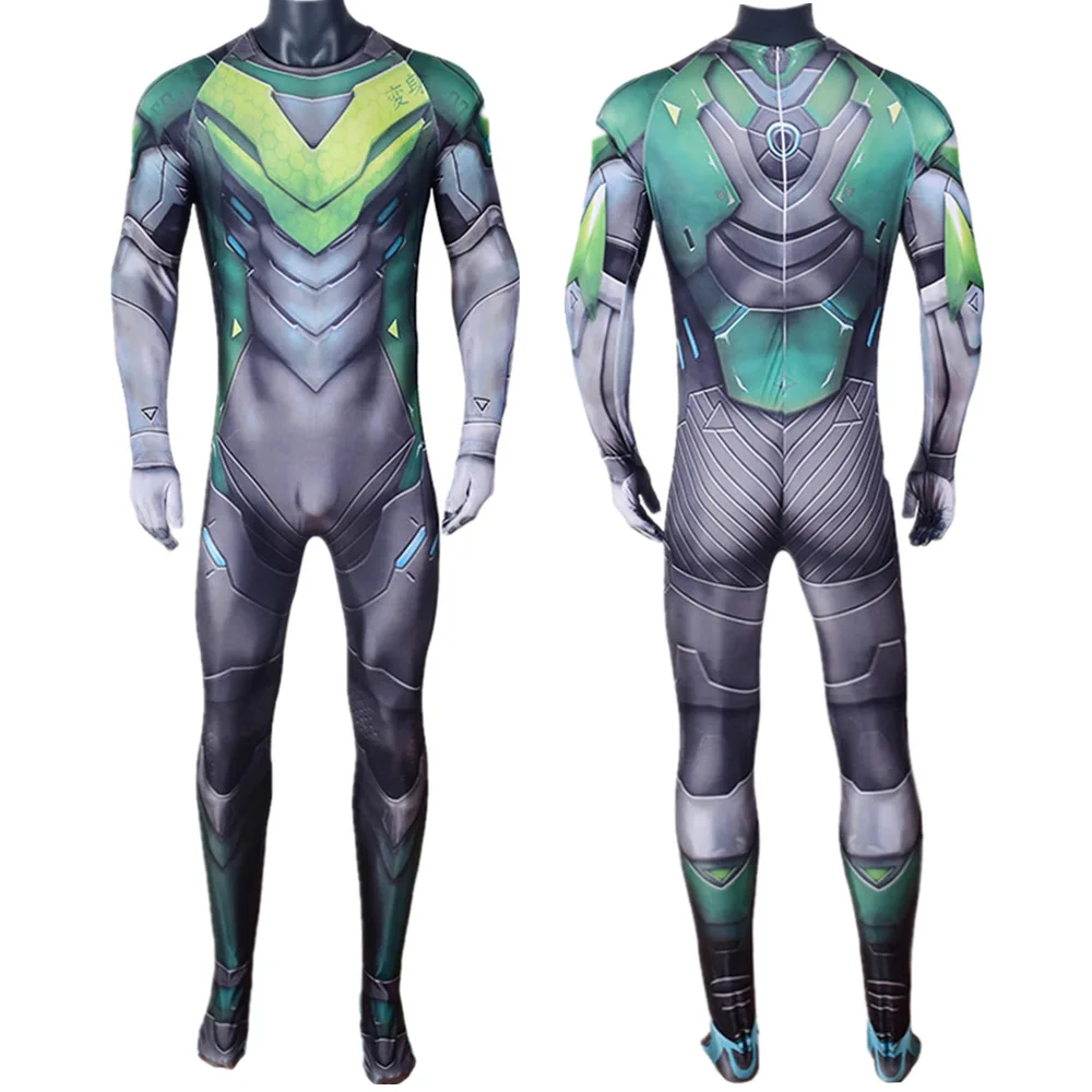 Косплей игры Shimada Гэндзи костюм супергероя Zentai боди Женский лайкра спандекс на