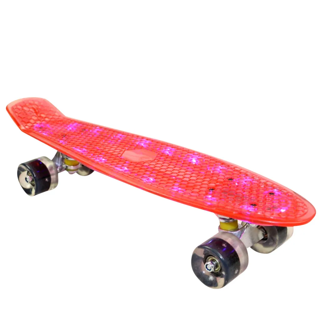 Мигающий светильник скейтборд с четырьмя колесами полный в виде Рыбки для