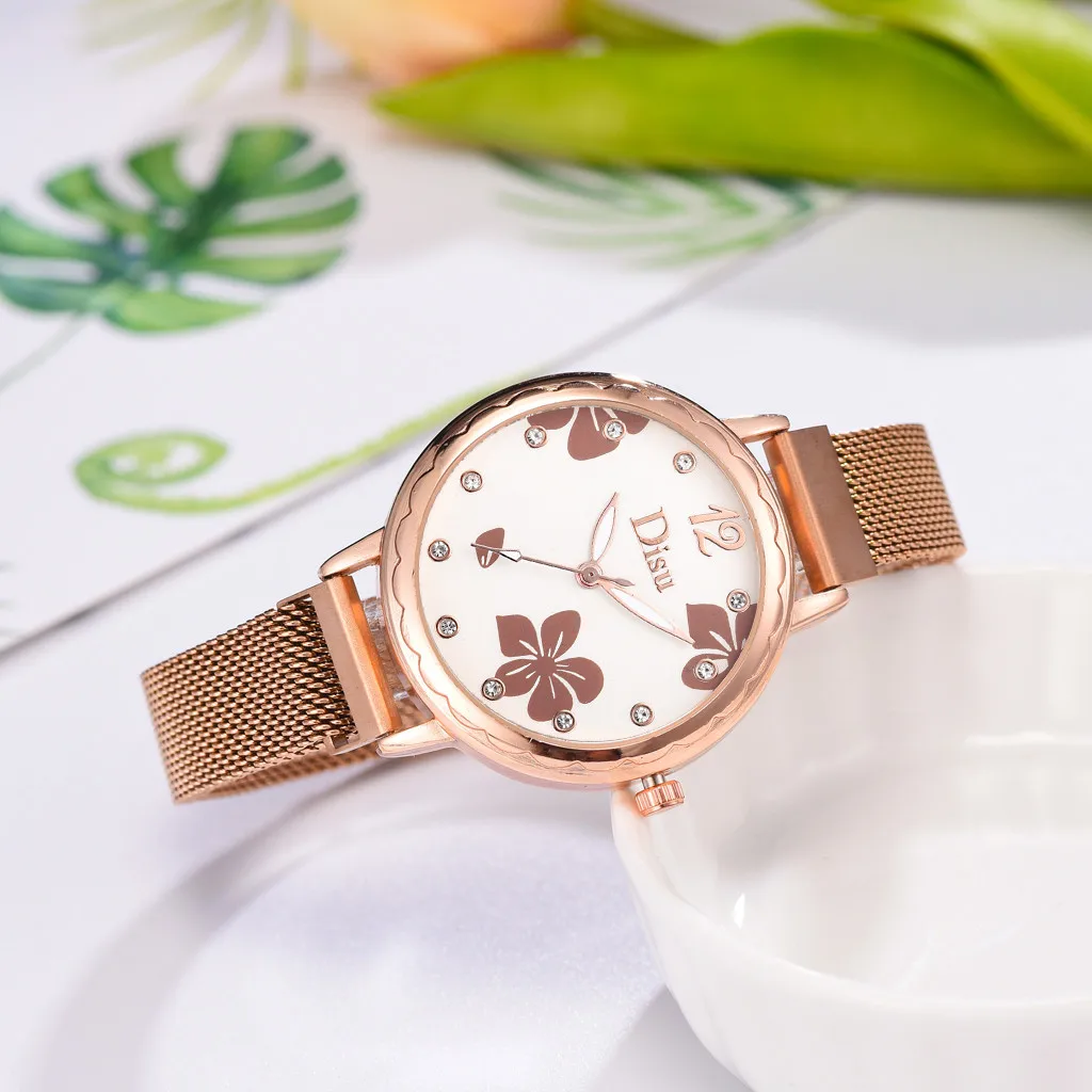 Fashion Simple Ladies Watch Women Cool Butterfly Flying Dance Dial Quartz Mesh Stainless Steel Belt Watches часы женские Gift /d |