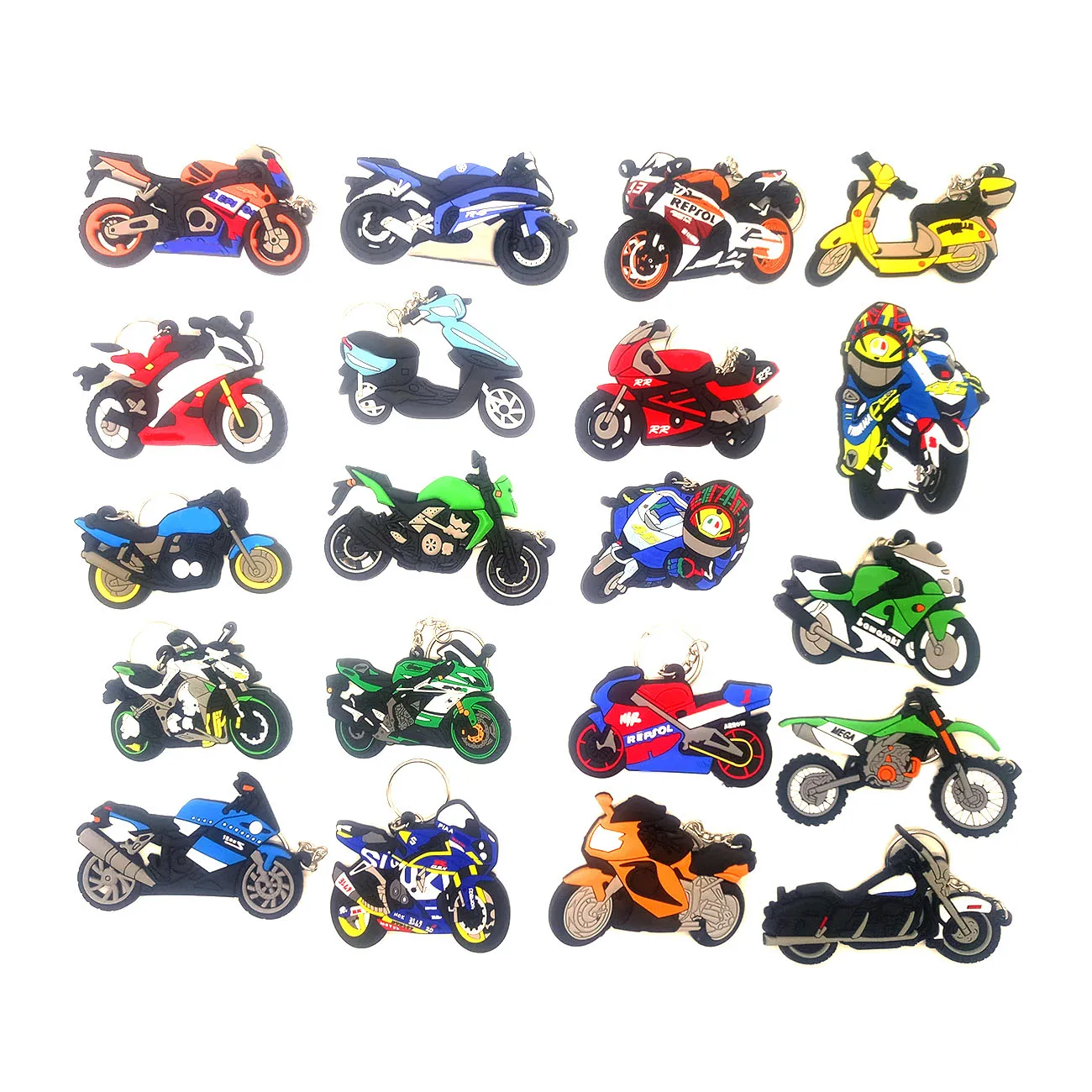 3D резиновая модель мотоцикла брелок Мягкая для Honda Suzuk Kawasaki Yamaha Ducati KTM | Автомобили