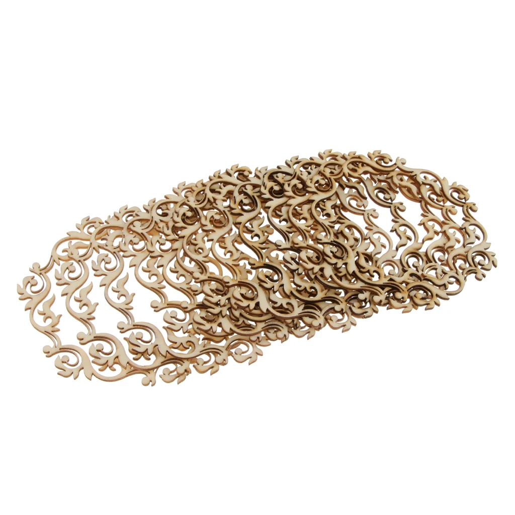 12 шт Необработанные Цветочные венки деревянные вырезанные кусочки Подарочные