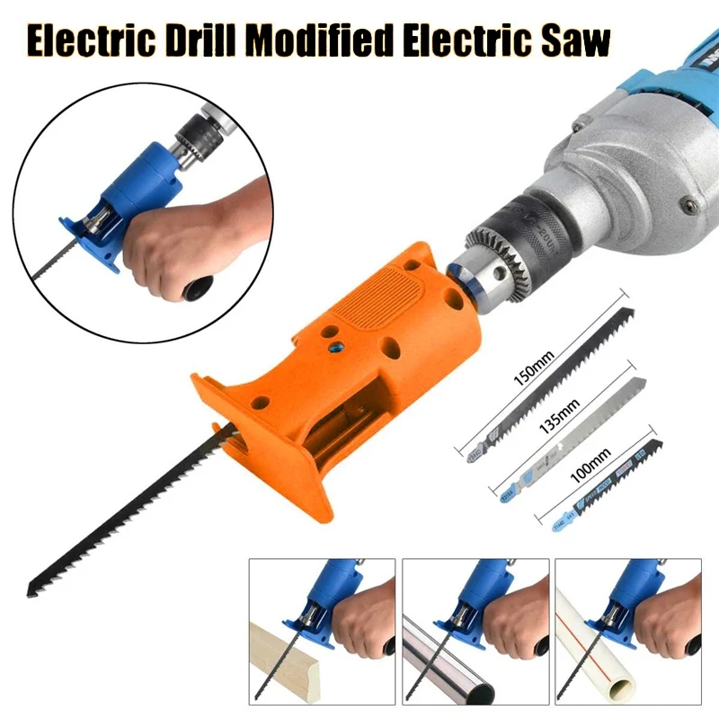 

Household Electric Drill Modified Electric Saw Electric Reciprocating Saw Saber Saw Power Drill to Jig Saw Woodworking Tool