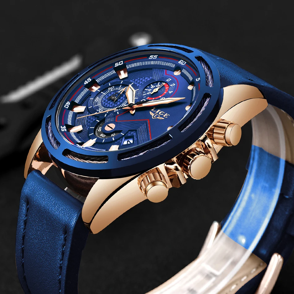 2019 LIGE подарок часы для мужчин модные кварцевые s Топ бренд люкс класс кожа