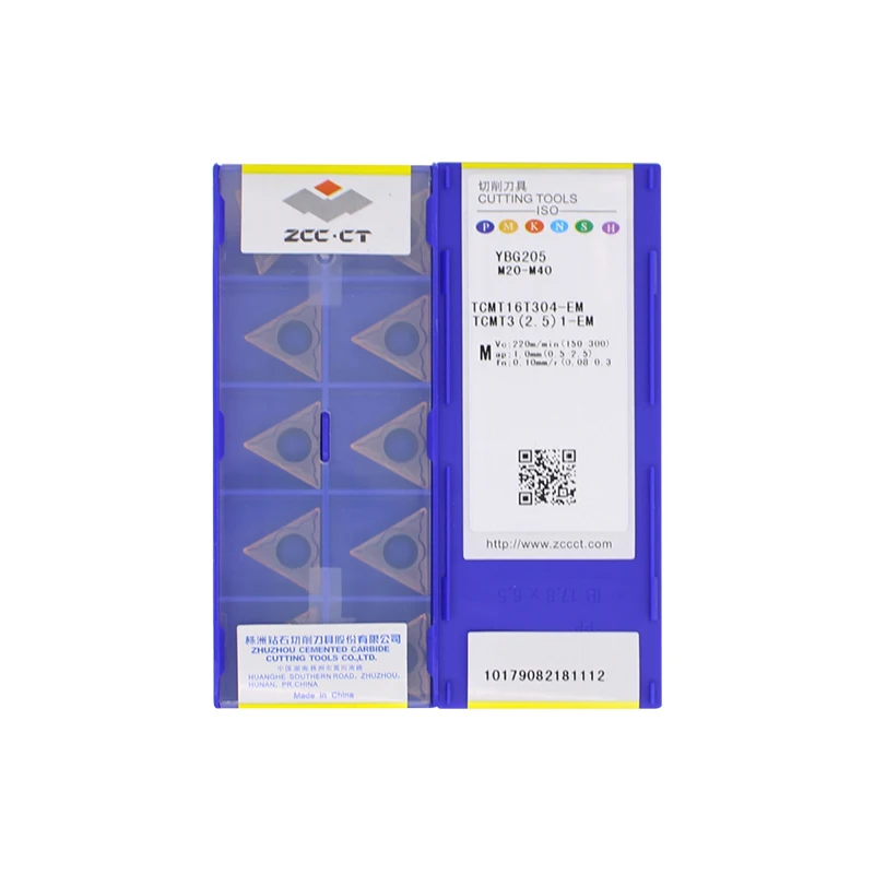 

Вставки для токарной обработки ZCCCT TCMT16T304-EM YBG205, 10 шт.