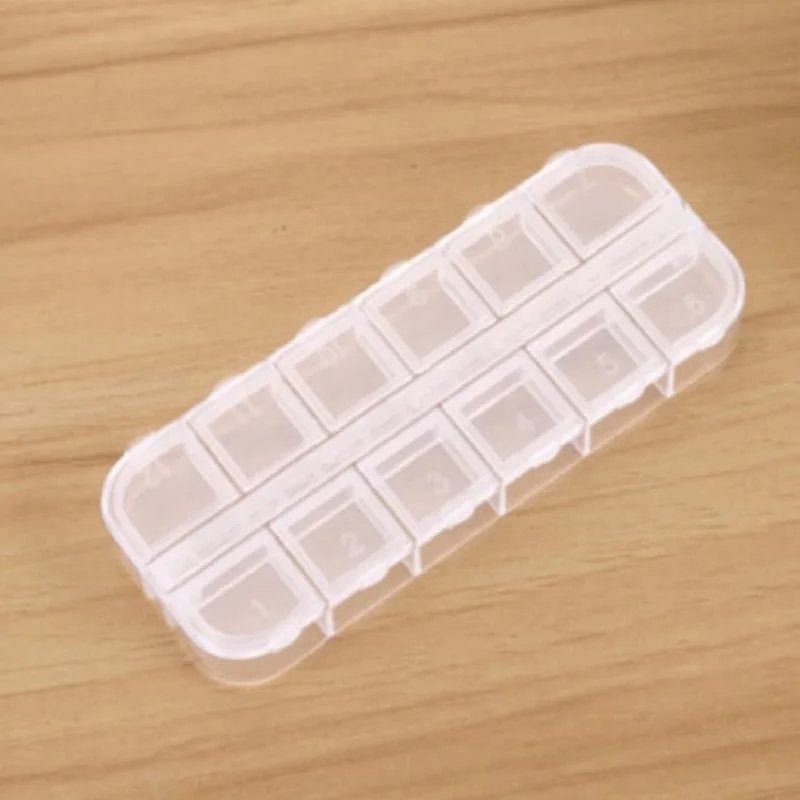 

SEKINEW 12 отсеков пустой пластиковый чехол для хранения Стразы дикрасный цветок для дизайна ногтей контейнер для сережек Ювелирных Изделий Ко...