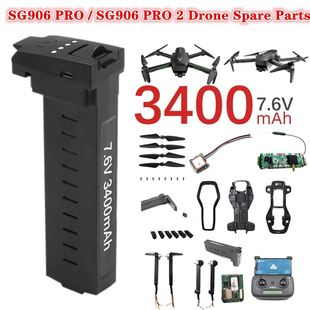 Оригинальные аксессуары SG906 Pro Drone 2 Battery 7 6 V 3400mAh Arm с лопастью пропеллера двигателя