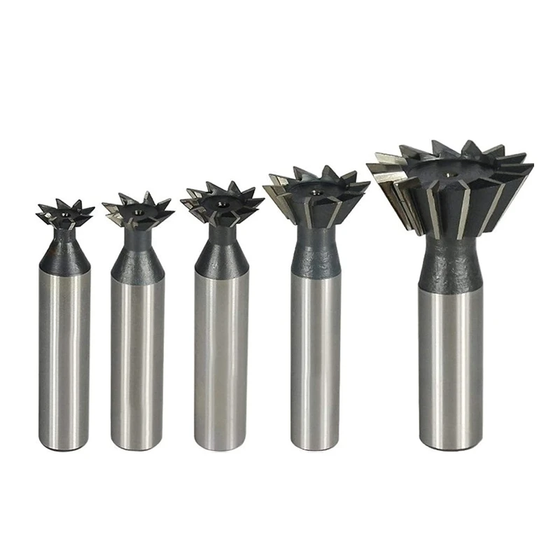 

Double-Edged Dovetail Router Bit 45/55/60° Practical Milling Cutter CNC Straight Shank 8/10/12/14/16 Flute HSS End Mill
