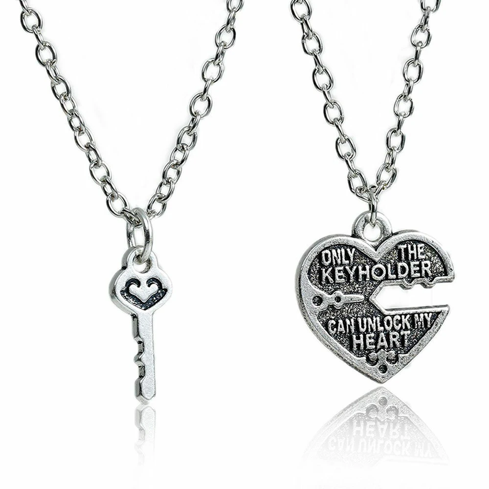 

Heart Lock Clasp Pendant Necklace Metal Buckle Pendant Necklace Jewelry Chain For Women Girls Lovers Heart Key Pendant