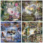 Алмазная живопись 5D сделай сам, пейзаж в сельской местности, воздушный шар, полное сверление, Настенная вышивка, домашний декор, вышивка крестиком, подарок