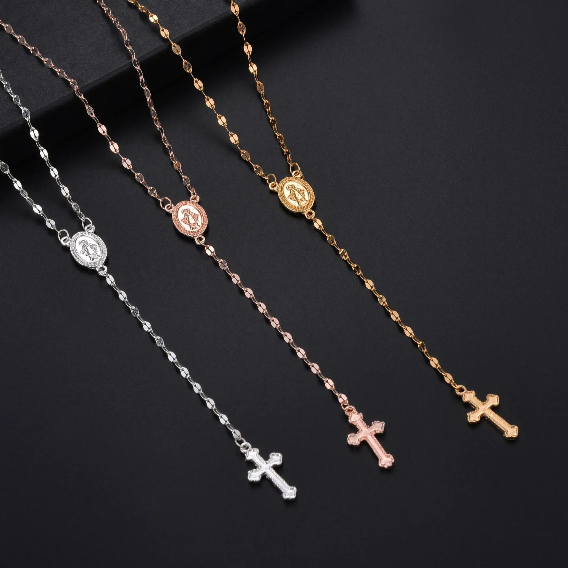 KingDeng Long Necklace Pendent Fashion Jewelry Sweater Chains Tassel Cross Personalized Gold Trendy Punk Women Cute Accessories | Украшения