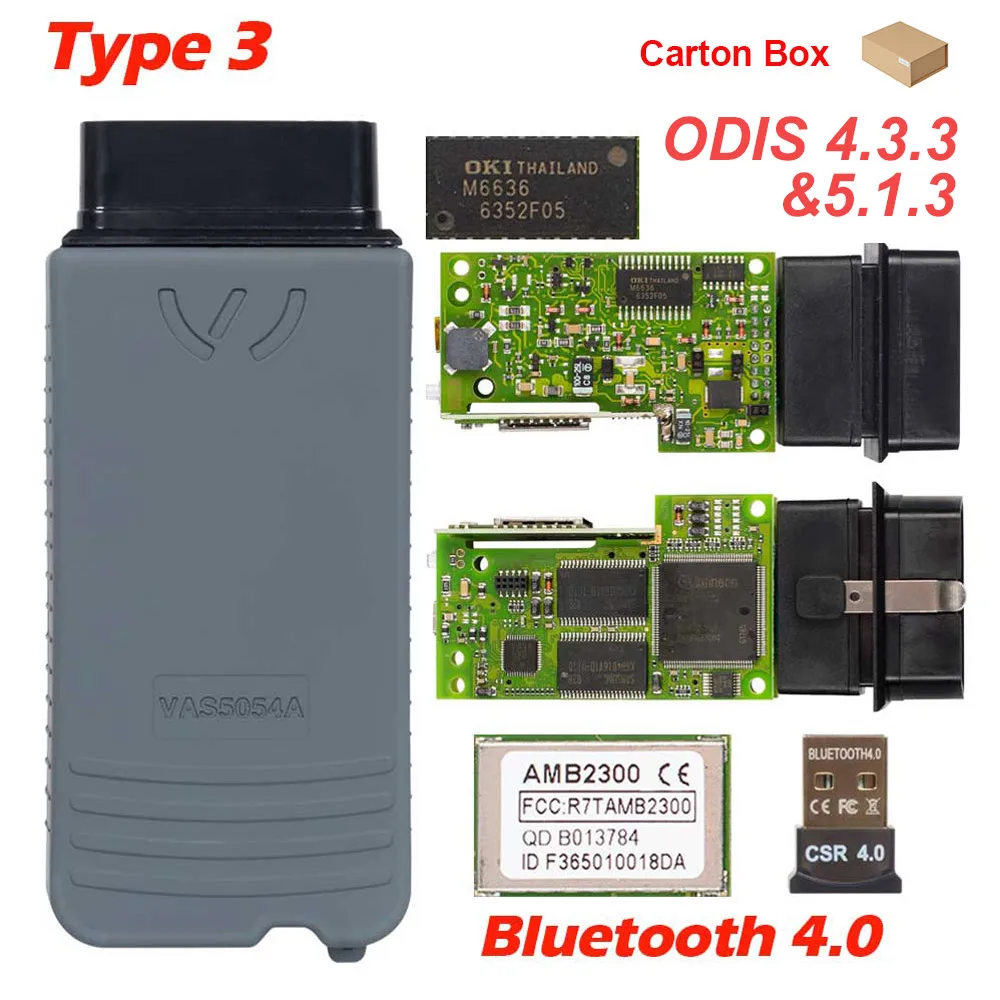 Type 3 best version 10 шт. 5054 5054A ODIS новейший V5.1.3 keygen полный чип OKI Авто OBD2 диагностический инструмент 5054A Bluetooth код ридер 5054 - Цвет: Type 3 best version