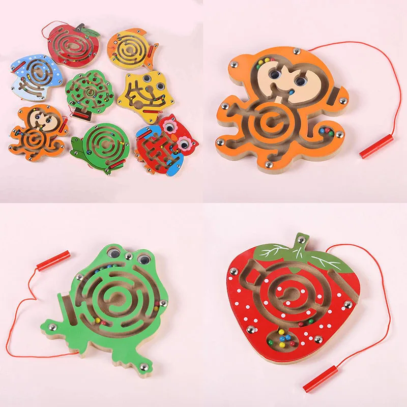 

Educational Puzzle Game Jigsaw Montessori Wooden Toy Children Magnetic Maze Toys