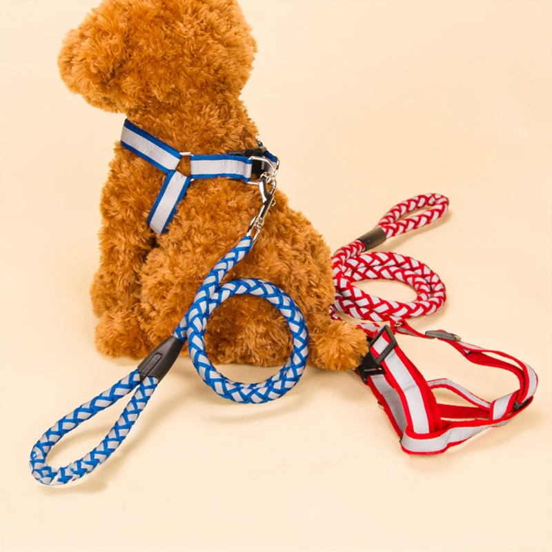 Светоотражающий поводок и для собак тренировочный домашних животных ошейник