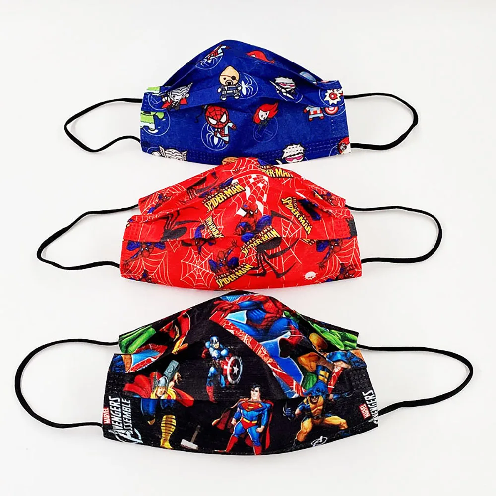 Маски одноразовые детские из мультфильма Disney принт Человека-паука 50 шт. | Красота