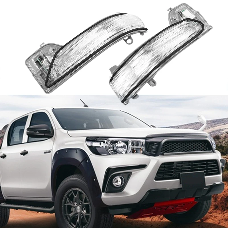 Car Left and Right Rearview Side Mirror Turn Signal LED Repeater Light for Toyota Hilux Revo Pickup 2015-2020 |