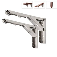 2pcs folding shelf brackets heavy duty stainless steel collapsible shelf bracket for table work space saving diy bracket