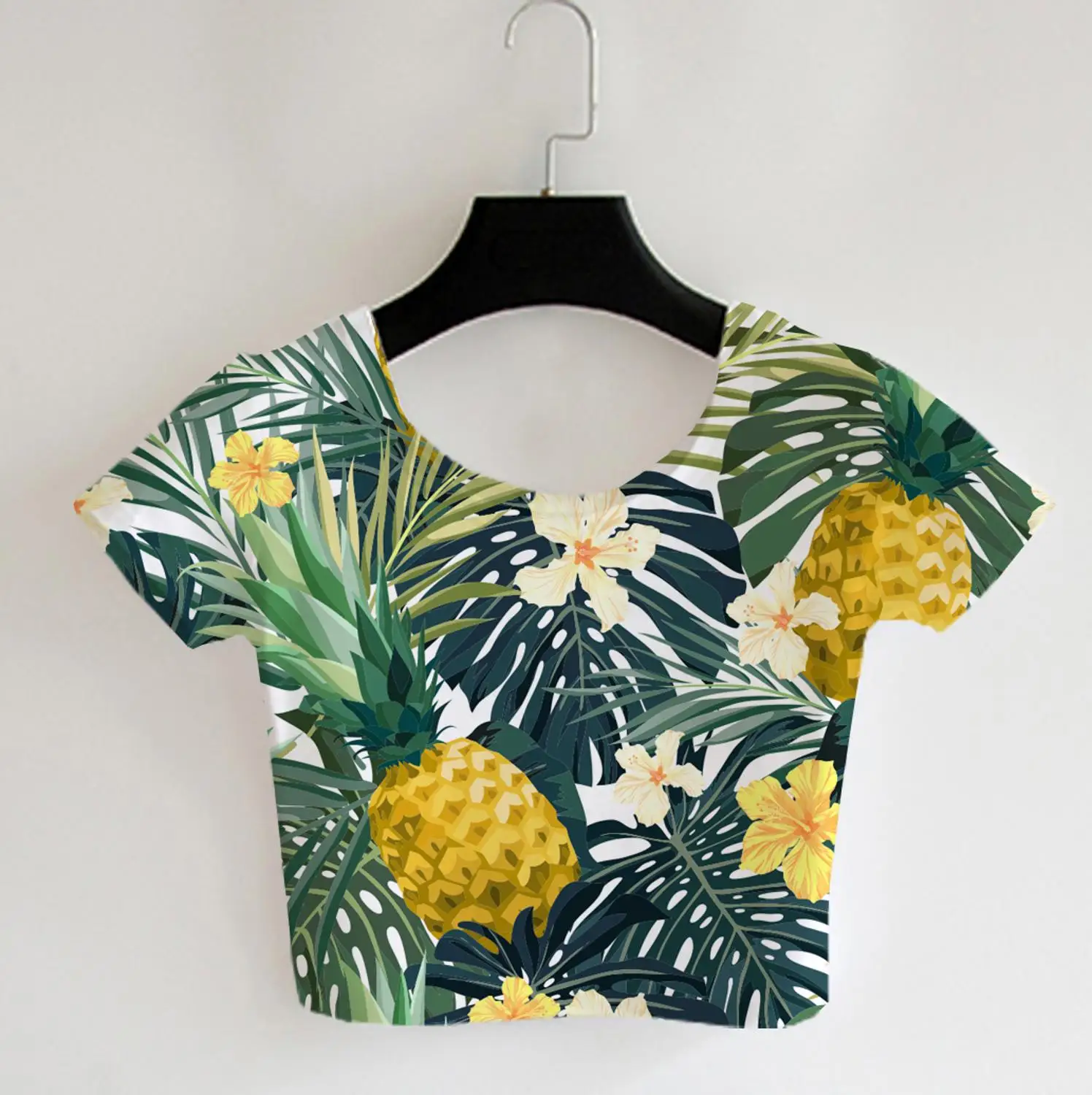 

Custom Made Exotic Tropics Sublimation Print Milk Silk Crop Tops