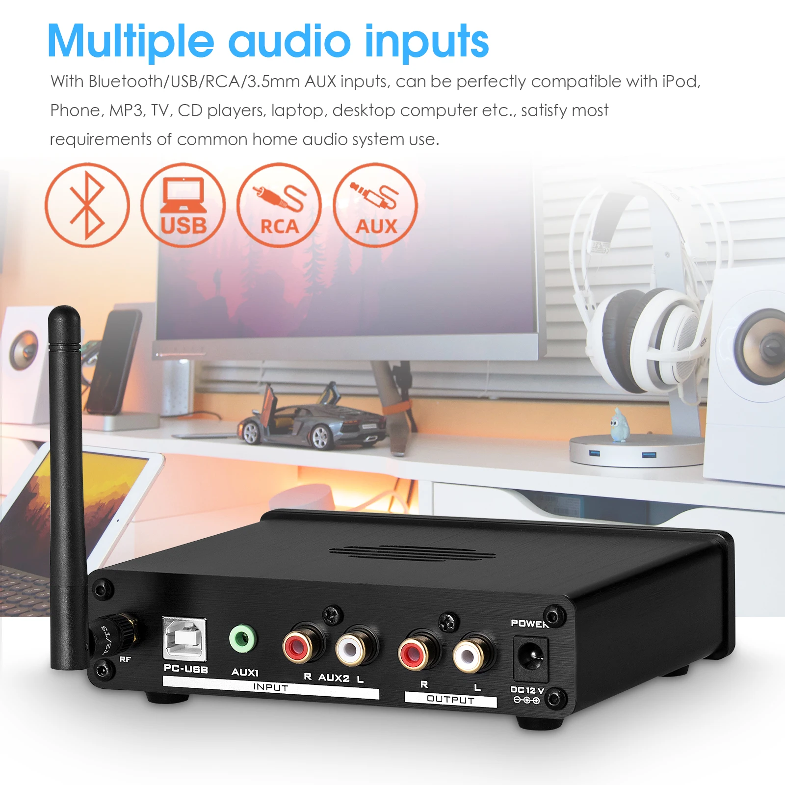 Douk аудио HiFi ламповый предусилитель стерео приемник Bluetooth Домашний Настольный