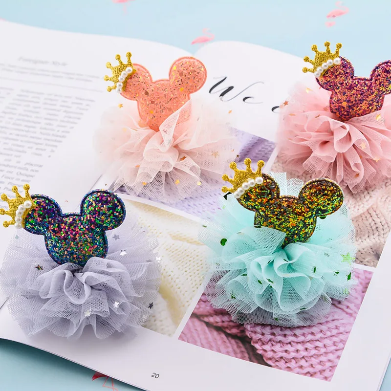 Новая Обновленная большая пряжа с шариком и короной Микки жемчужная Шпилька для