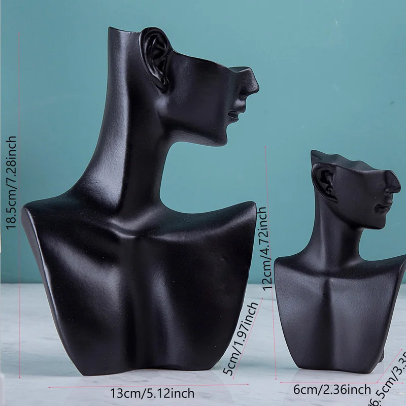 

New resin small medium side portrait model earrings necklace jewelry display stand necklace display props