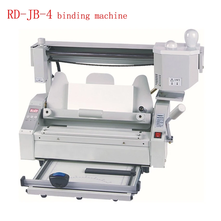 A3 Size Hot Melt Glue Binding Machine RD-JB-4 Desktop Glue Books Binding Machine Office Home  Heating Binder Puncher Tool 1pc