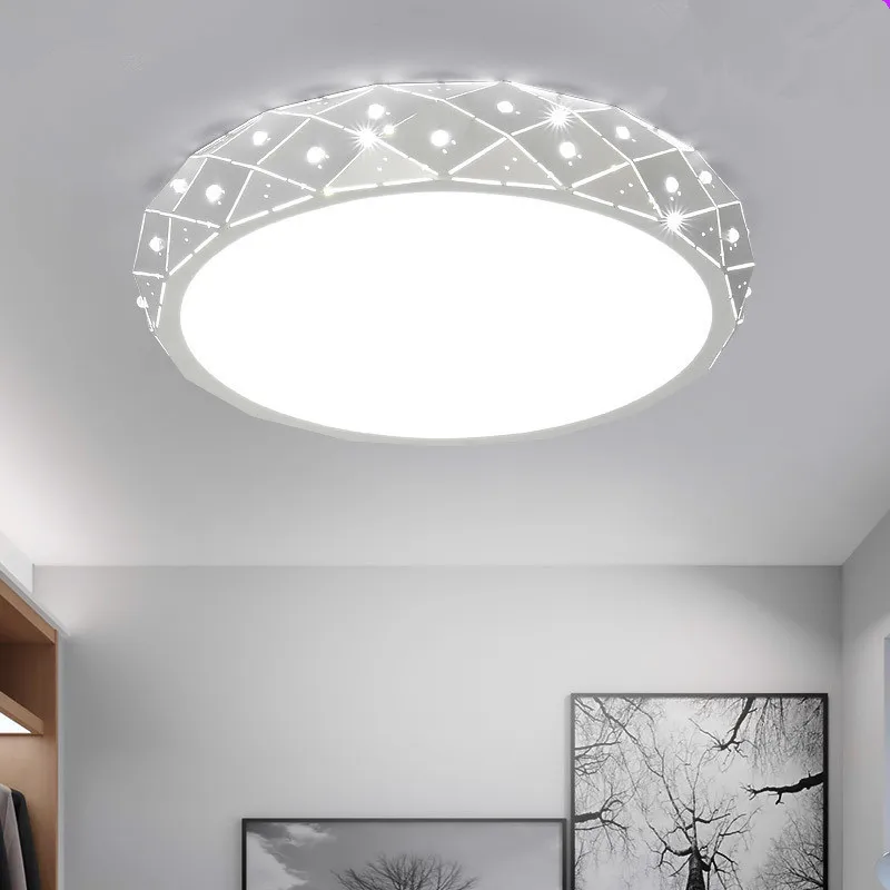 Теплый круглый светодиодный потолочный светильник для спальни креативная