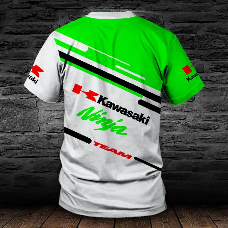 

2021 Summer New Kawasaki Logo T-shirt Round Neck Short-sleeved Sweatshirt Men's Quick-Drying Oversized Racing Tees Sportswear