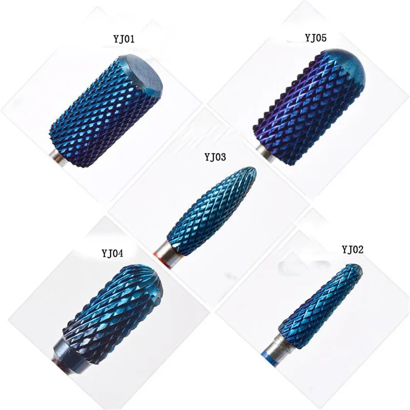 5Type Blue Tungsten Carbide Burrs Nail Drill Electric Machine For Manicure Cuticle Milling Cutter Accessories Tools | Красота и
