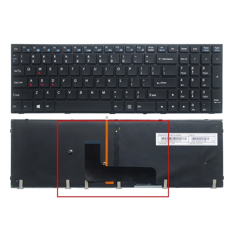 Клавиатура для ноутбука Hasee T96 T97 T96E T96C T800 RGB США белая подсветка новинка - купить по