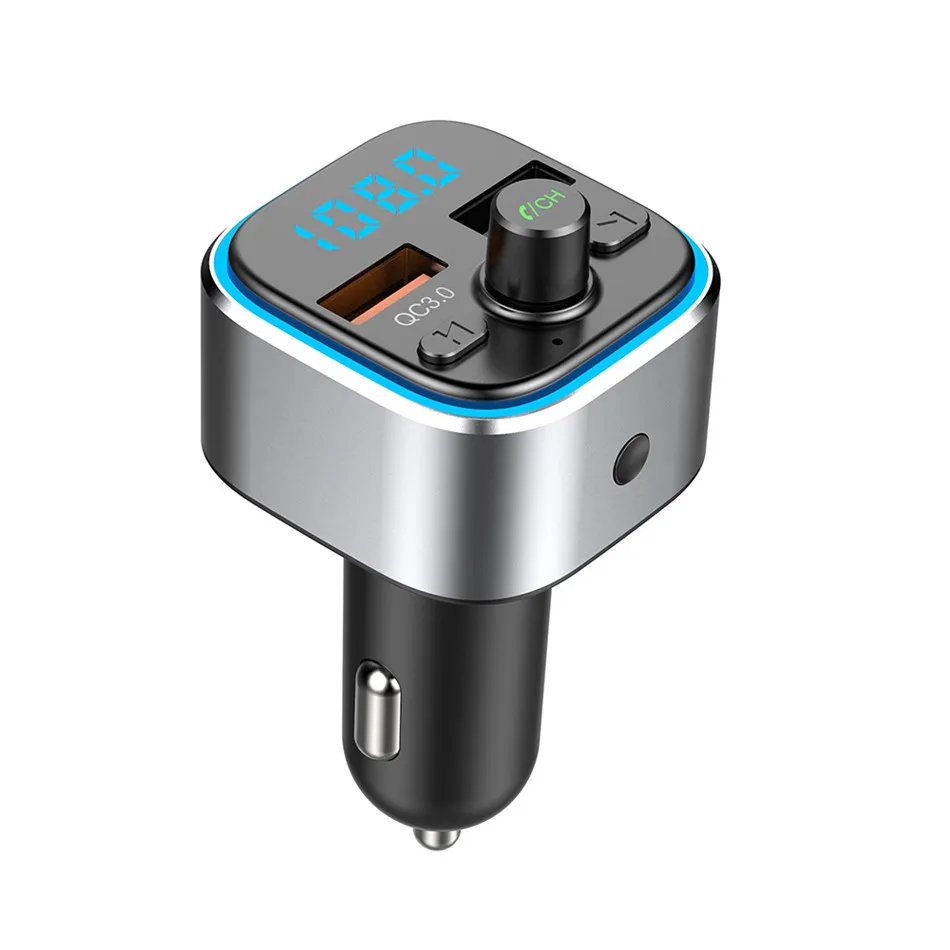 USLION двойной зарядное устройство USB с fm-передатчиком Bluetooth 5,0 приемник аудио mp3-плеер TF карта Автомобильный комплект Автомобильное зарядное устройство QC3.0